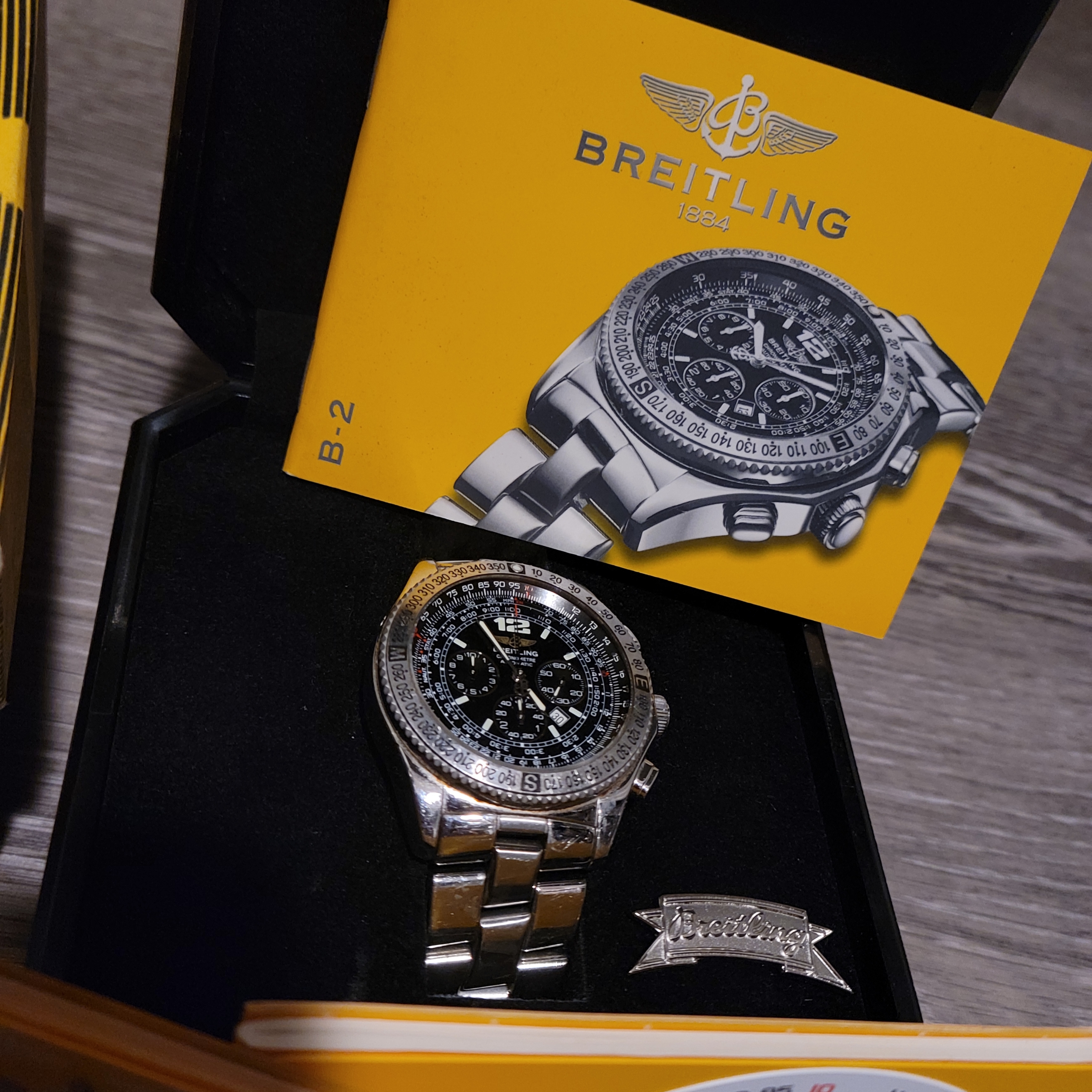 Breitling Silver And Black Watch